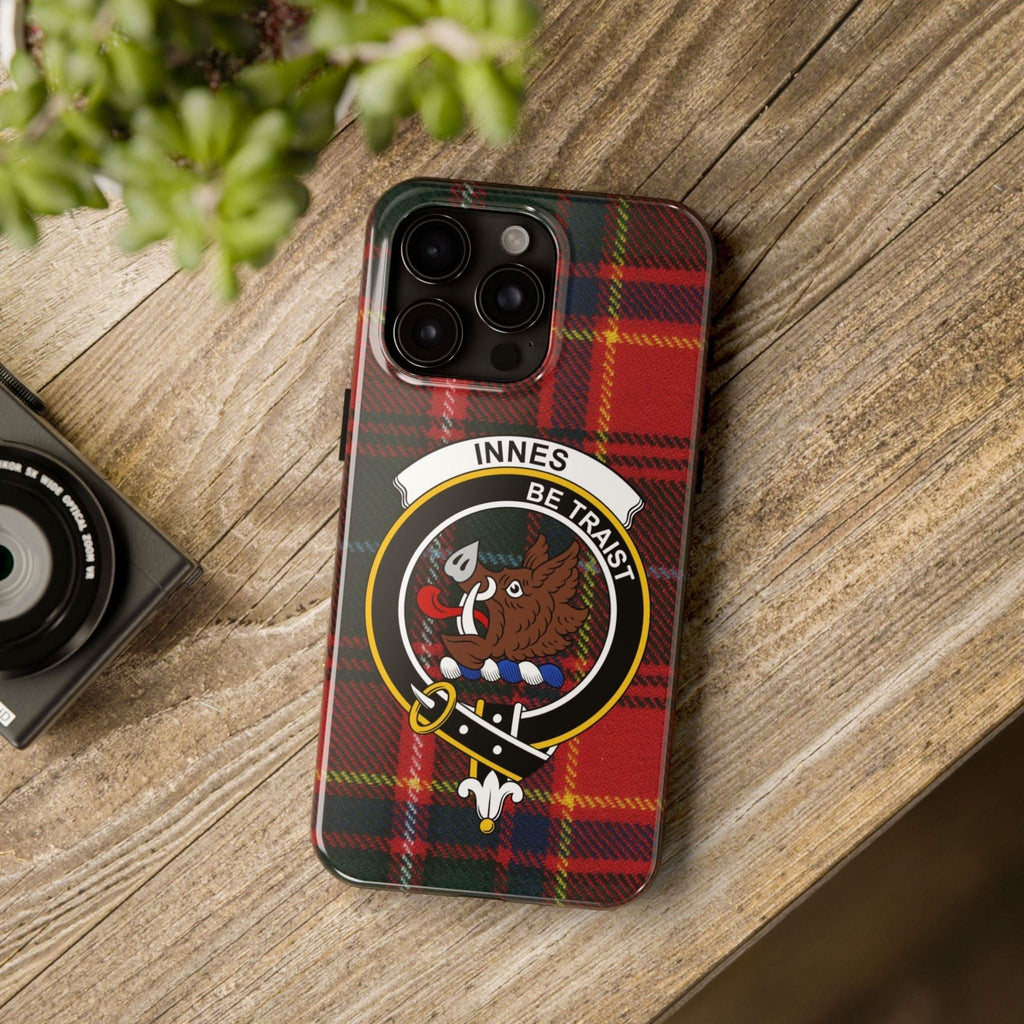 Innes Clan Crest Scottish Tartan Design Cell Phone Case - Celtic Ancestry Gifts