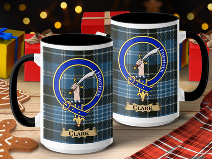 Clan Clark Scottish Tartan Crest Design Mug