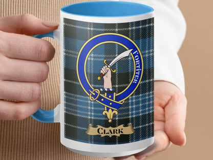 Clan Clark Scottish Tartan Crest Design Mug