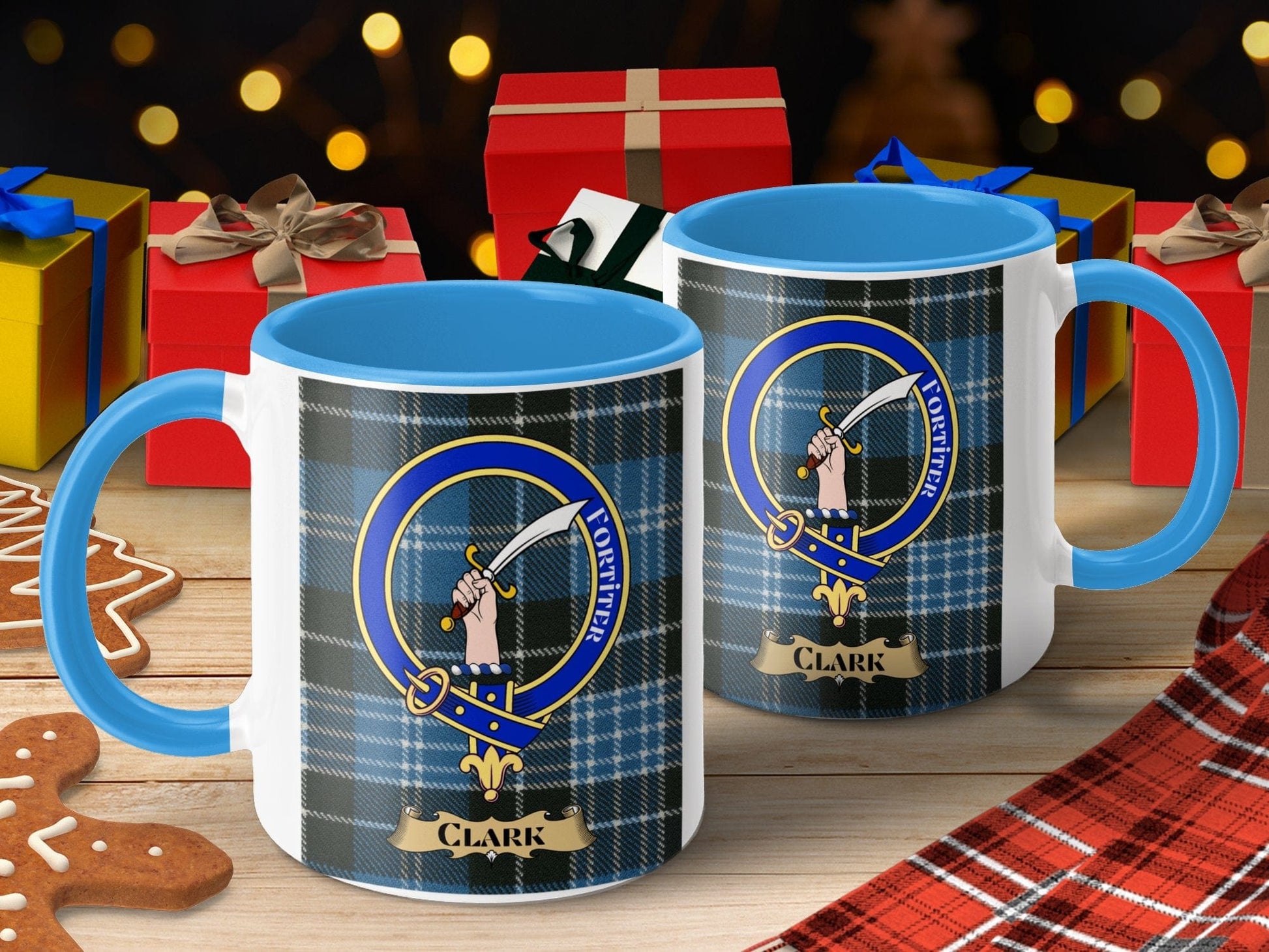 Clan Clark Scottish Tartan Crest Design Mug