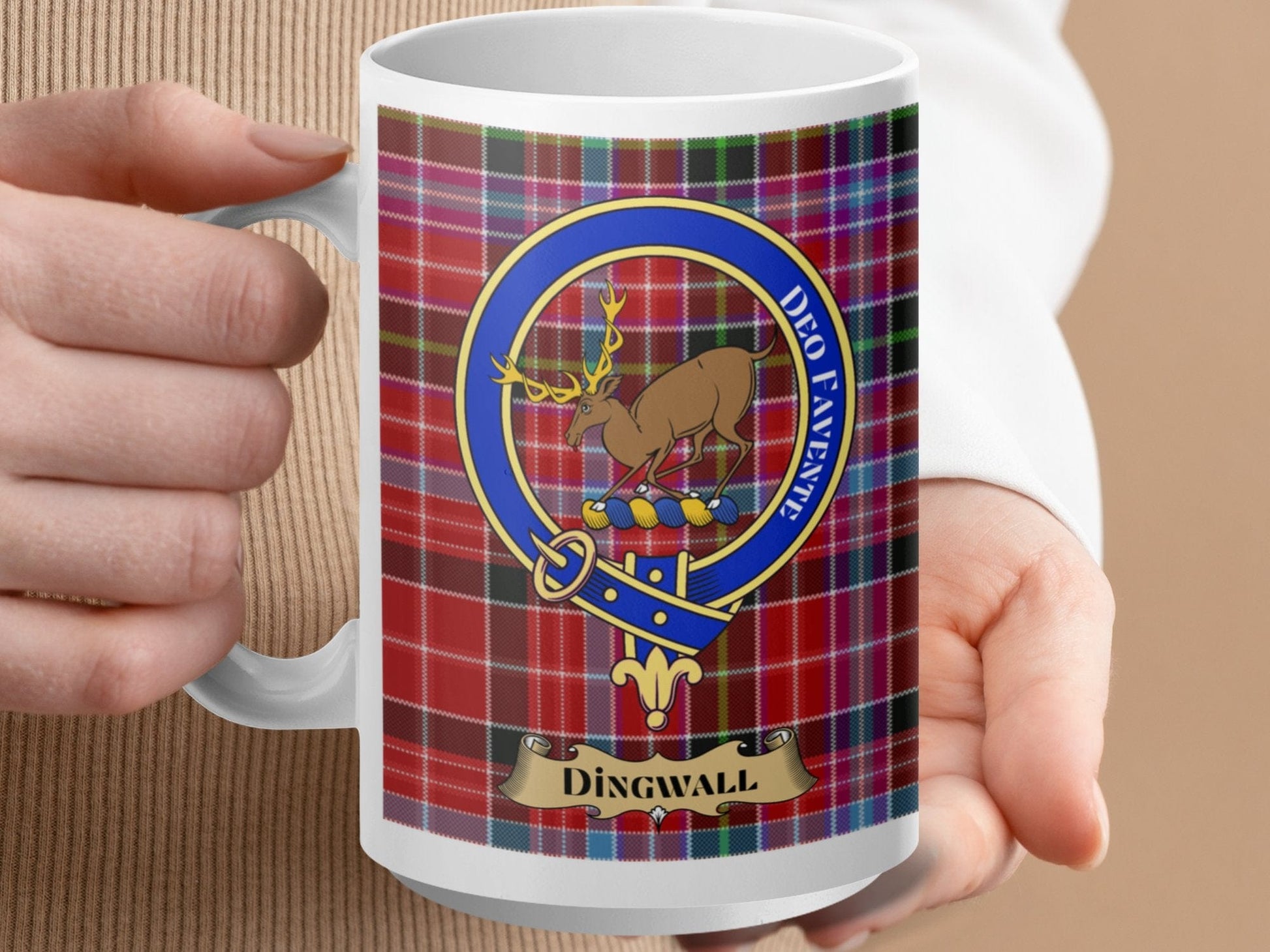 Clan Dingwall Scottish Tartan Crest Mug