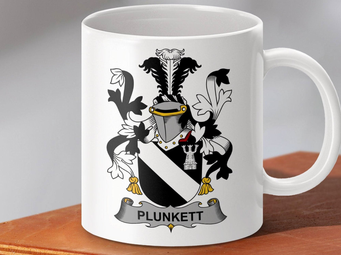 Plunkett Family Irish Heraldic Crest Mug - Celtic Ancestry Gifts