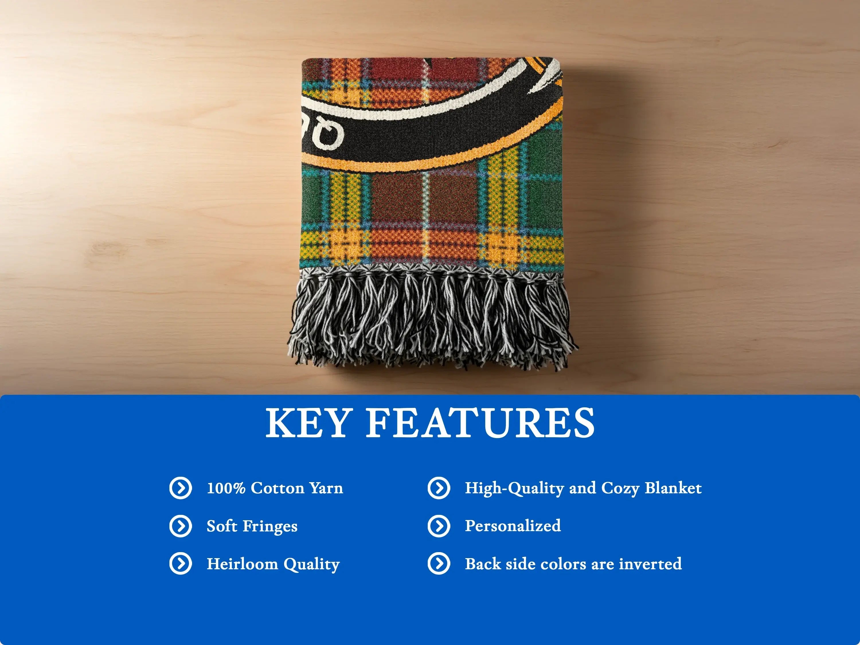 Personalized Cozy Blanket with Soft Fringes