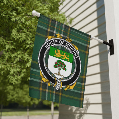House of Murphy Family Crest Green Plaid Flag product