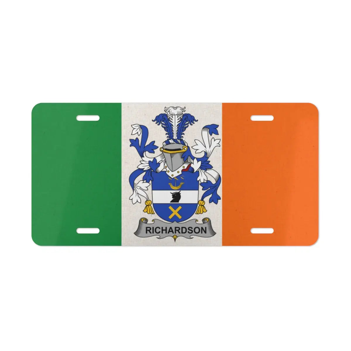 Irish Flag Richardson Coat of Arms License Plate product