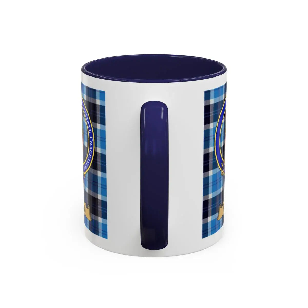 Rynd clan crest mug shown in 11 oz and 15 oz sizes