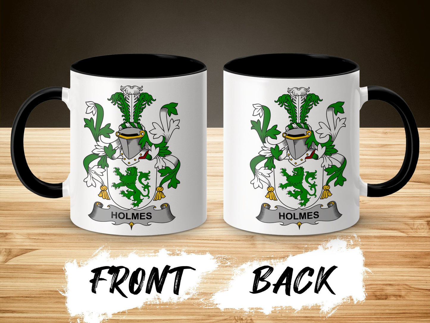 Holmes Family Coat of Arms Crest Irish Surname Mug - Living Stone Gifts