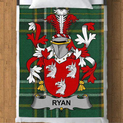 Ryan Surname Irish Tartan Throw Blanket - Living Stone Gifts