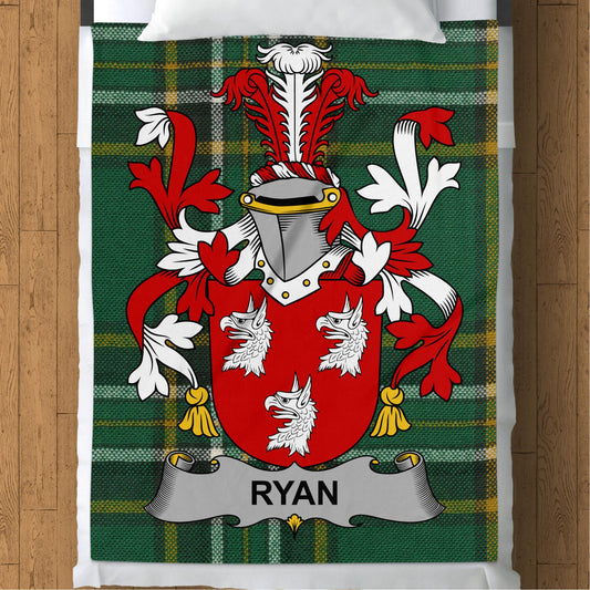 Ryan Surname Irish Tartan Throw Blanket - Living Stone Gifts