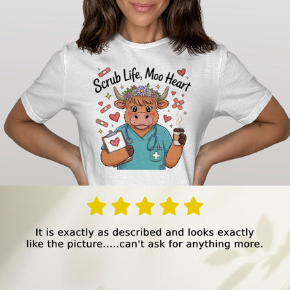 Scrub Life Moo Heart Graphic Tee Shirt Clothing product