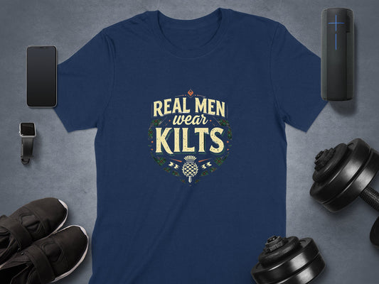 Real Men Wear Kilts Graphic Design Men's T-Shirt - Living Stone Gifts