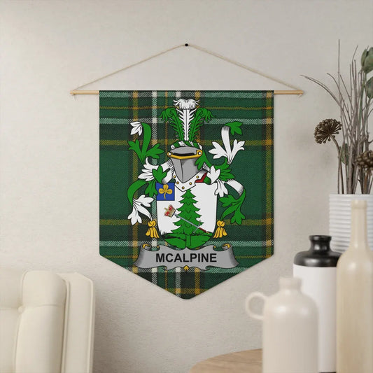 McAlpine Family Crest Coat of Arms Wall Banner product type