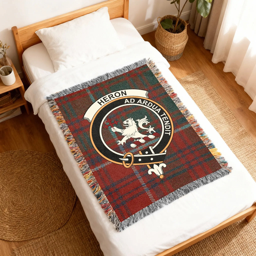 Heron Ad Ardua Tendit Tartan Woven Blanket Throw