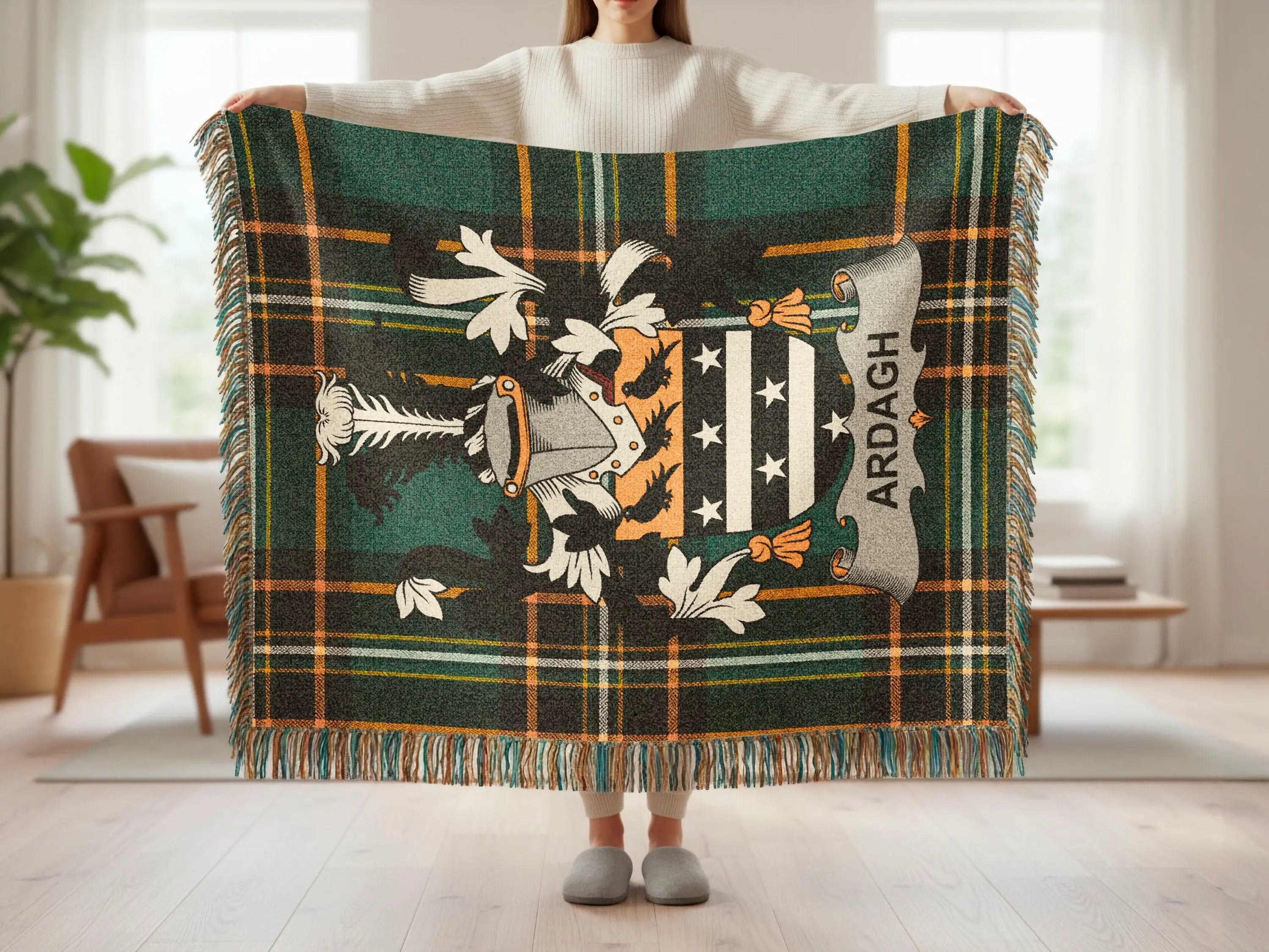 Ardagh Crest Design Plaid Pattern Throw product type