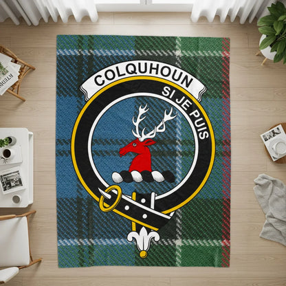 Colquhoun Tartan Plaid Crest Emblem Accent Rug product type