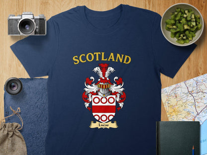 Lucas Clan Family Crest Scotland T-Shirts - Celtic Ancestry Gifts