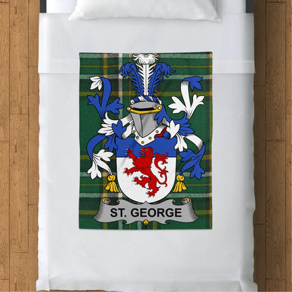 St George Surname Irish Tartan Throw Blanket - Living Stone Gifts