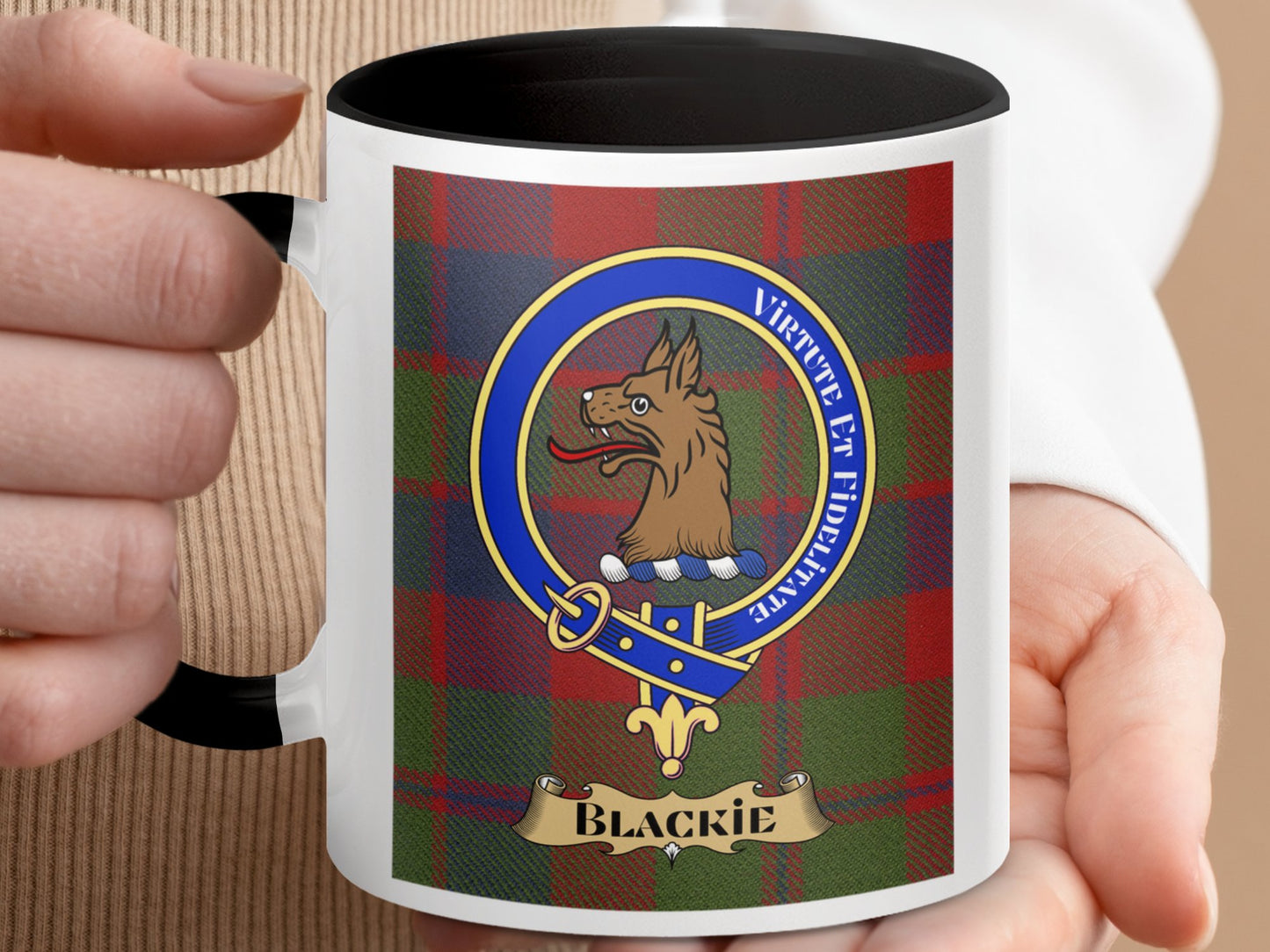 Blackie Clan Crest Tartan Emblem Decorative Mug - Living Stone Gifts