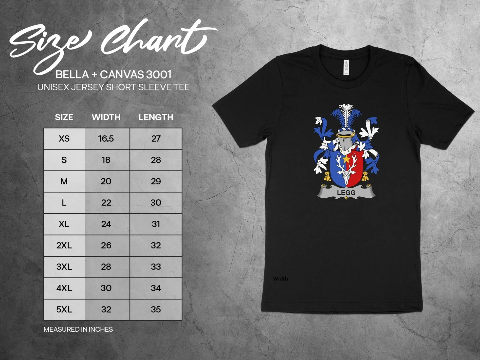 Legg Family Coat of Arms Design T-Shirt product type
