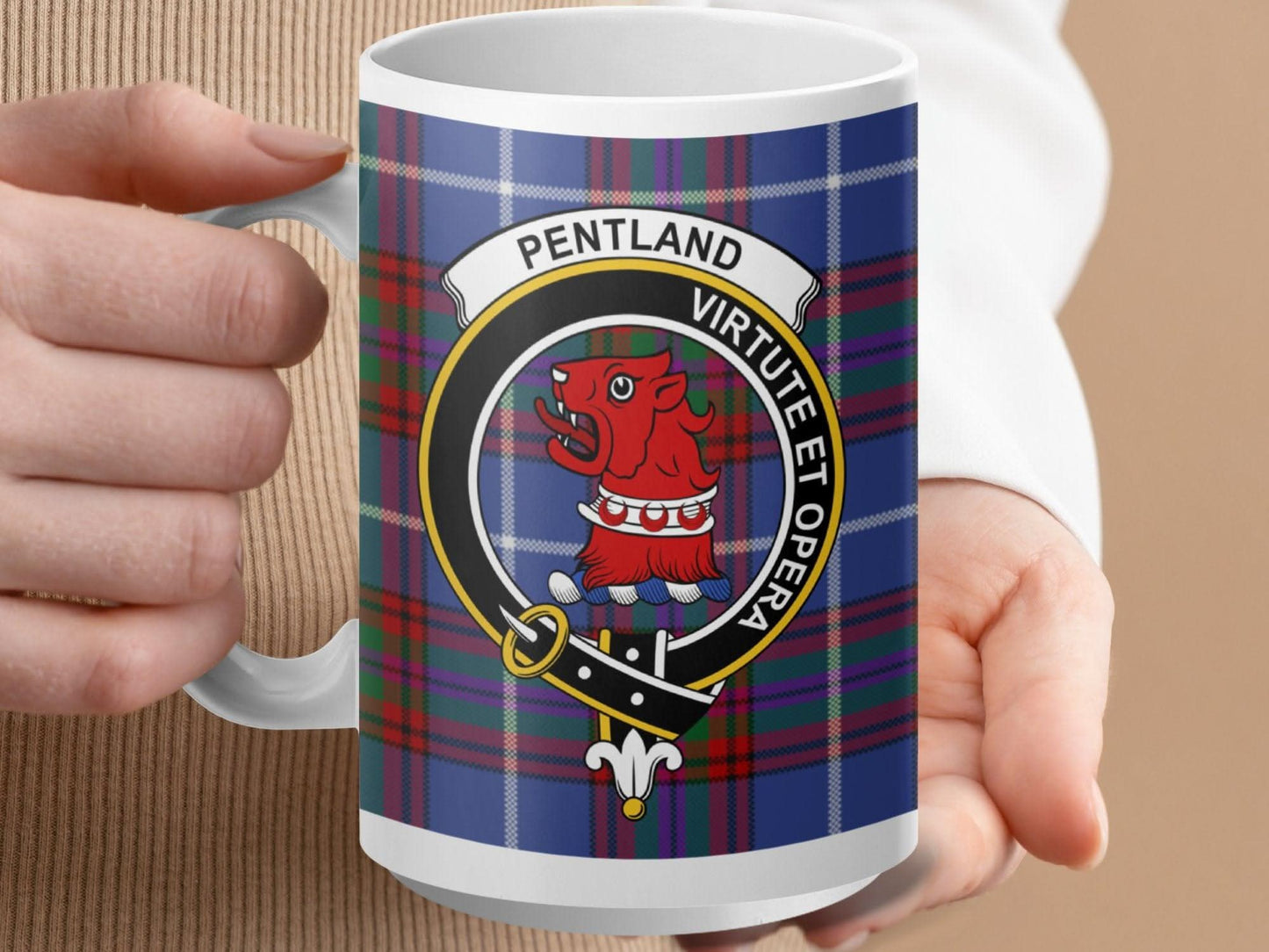 Pentland Virtut Et Opera Blue Tartan Mug product