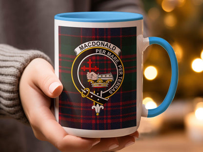 Scottish Clan MacDonald Tartan Crest Plaid Mug - Living Stone Gifts