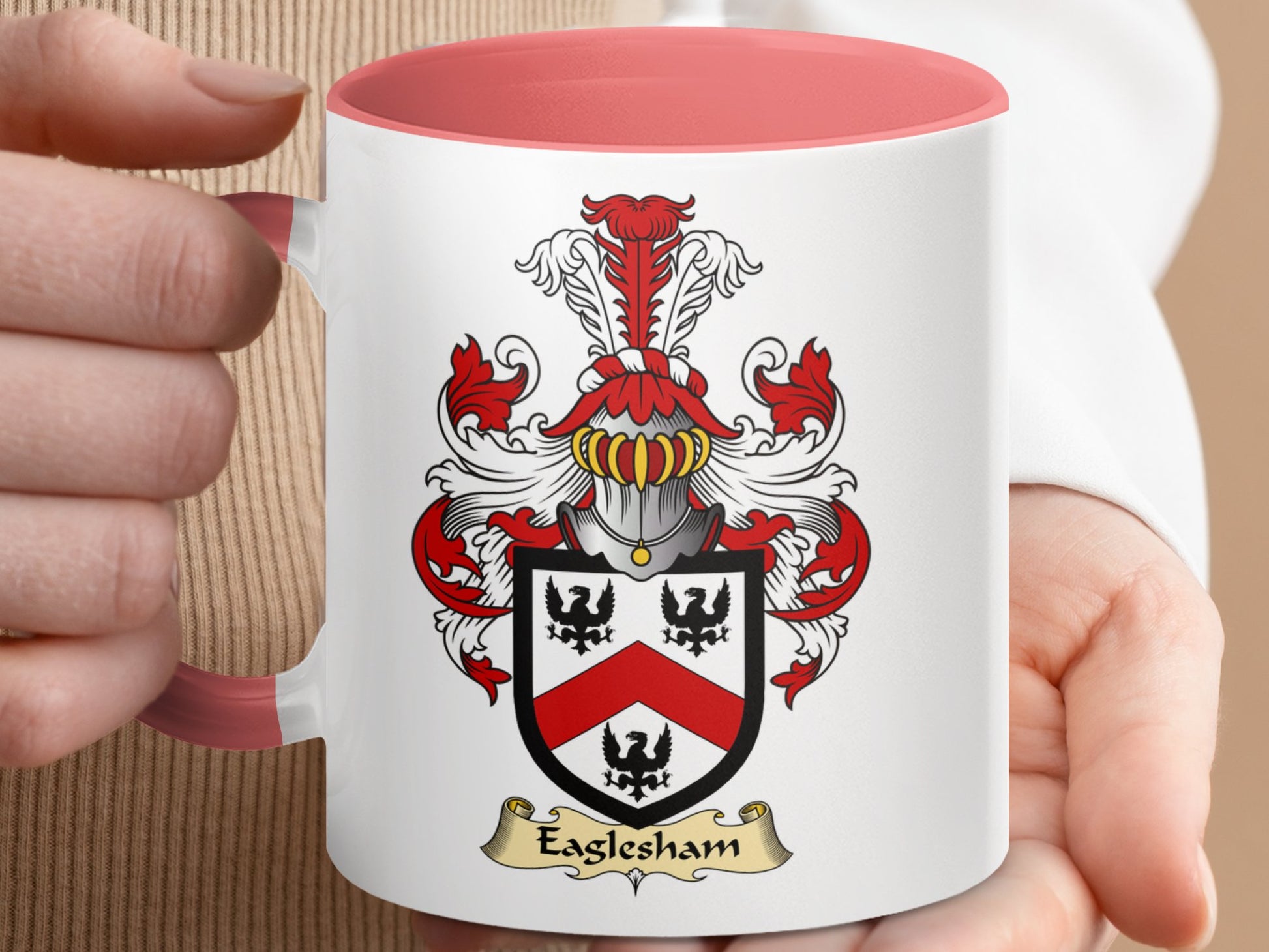 Eaglesham Family Scottish Coat of Arms Accent Mug - Living Stone Gifts