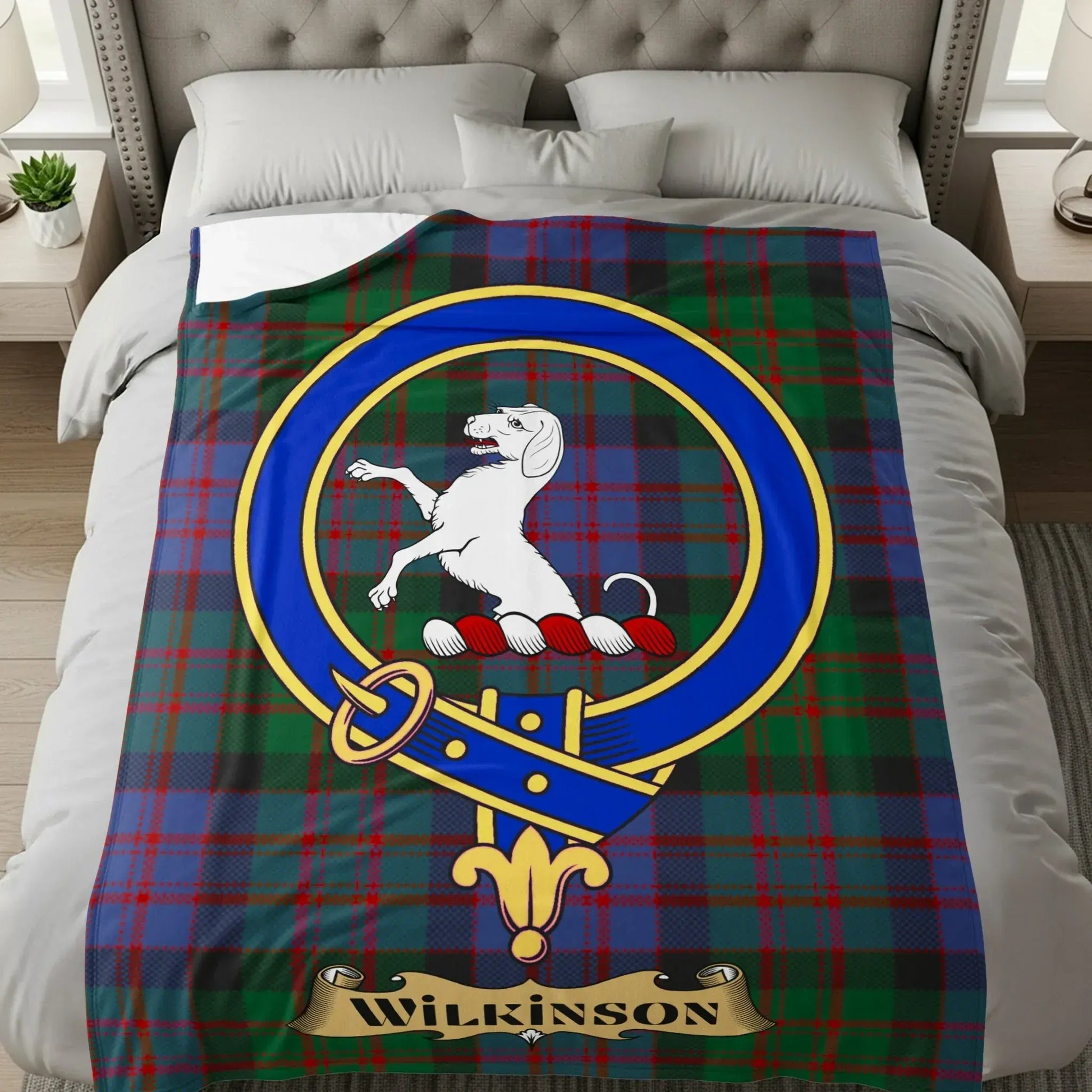 Clan Wilkinson Tartan Crest Emblem Cozy Bedding product