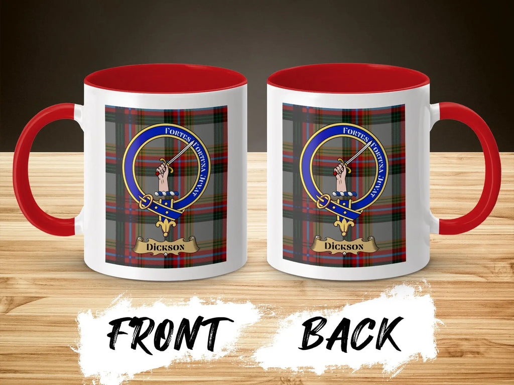 Fortis Fortuna Juvat Dickson Clan Tartan Mug