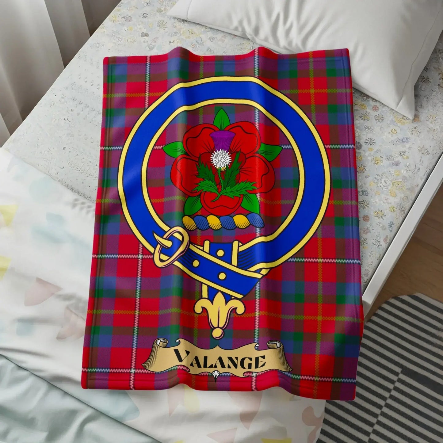 Scottish Clan Crest Tartan Blanket Product