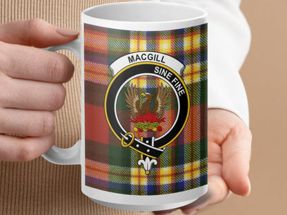 Bright Macgill Crest Tartan Plaid Scottish Clan Mug - Living Stone Gifts