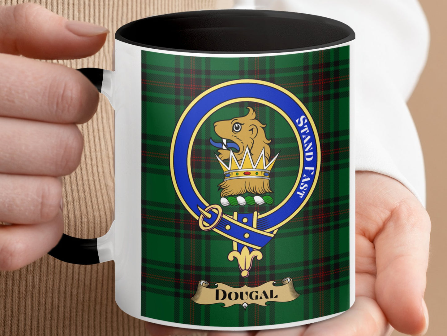 Clan Dougal Scottish Tartan Crest Emblem Mug - Living Stone Gifts