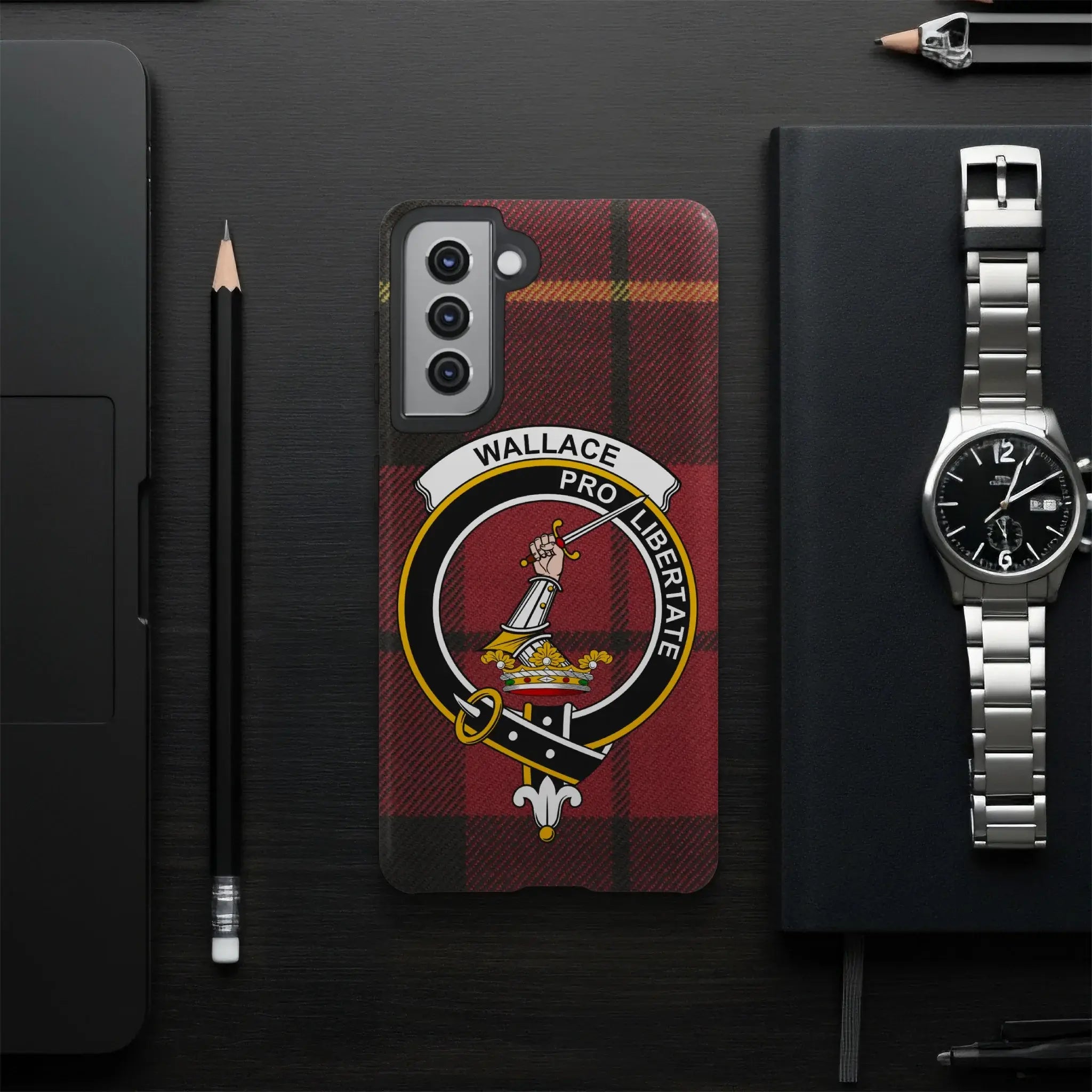 Wallace pro libertate plaid phone case design — tartan, Samsung variant
