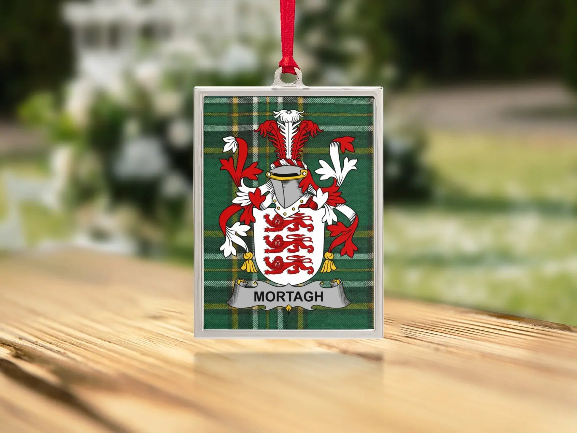 Mortagh Family Crest Plaid Pattern Ornament product type