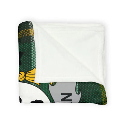 Cozy Green and White Patterned Blanket product type