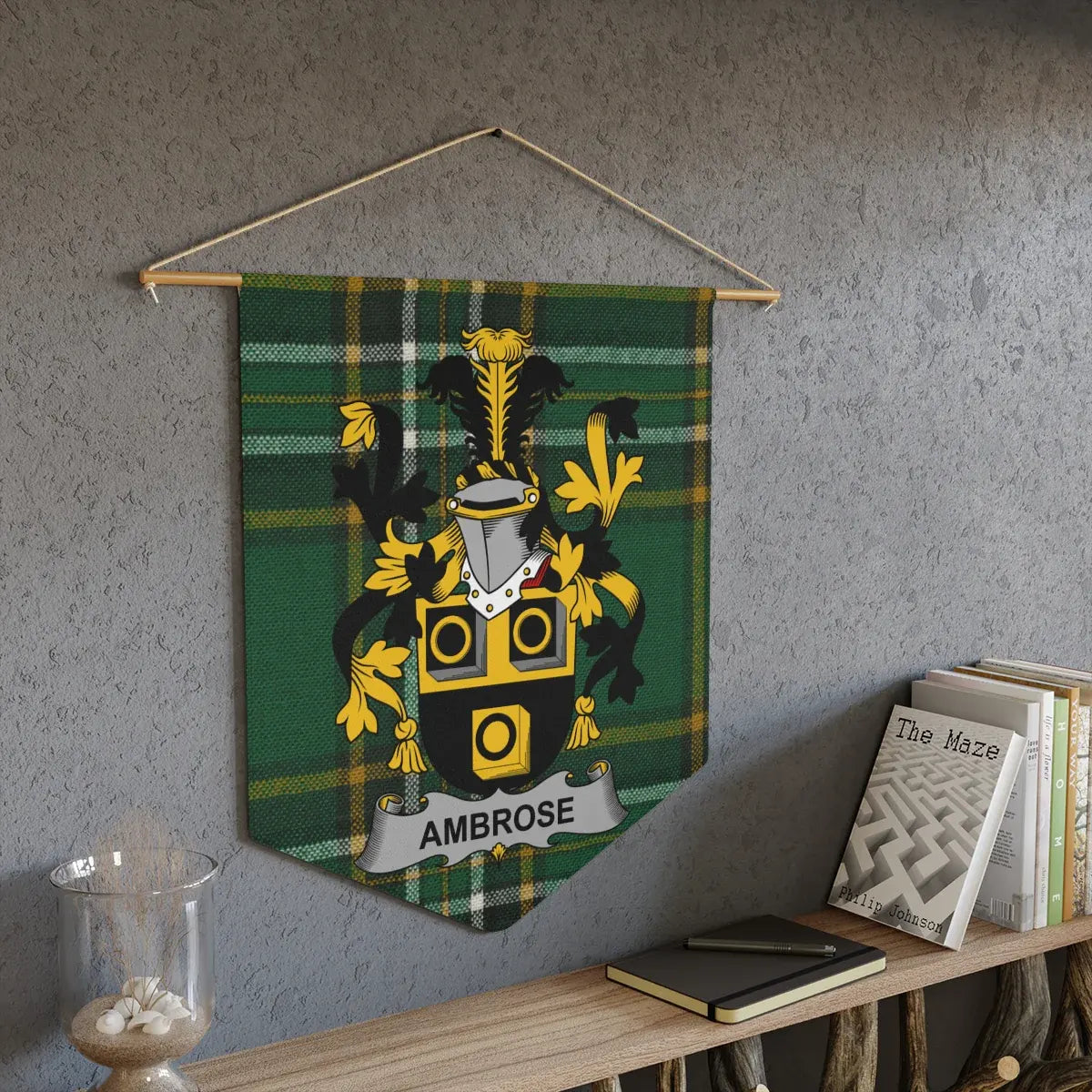 Ambrose Family Crest Plaid Banner product