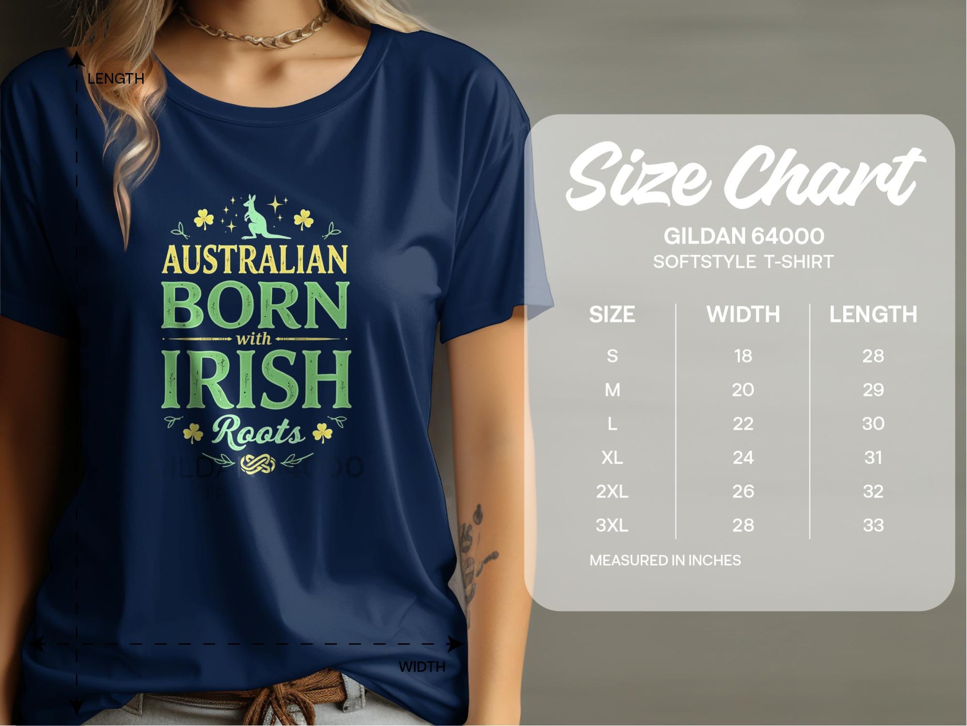 Australian Born with Irish Roots Graphic T-Shirt - Living Stone Gifts