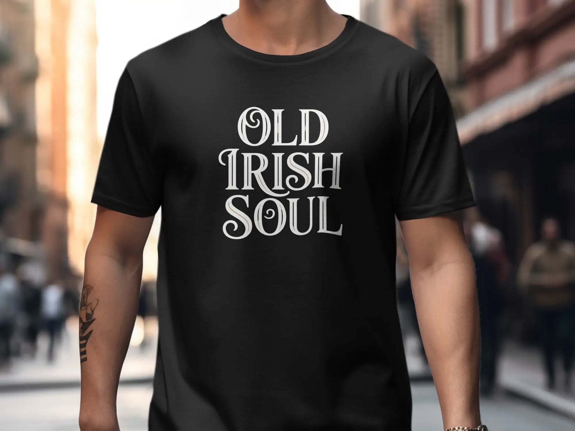 Old Irish Soul Typography Design T-Shirt