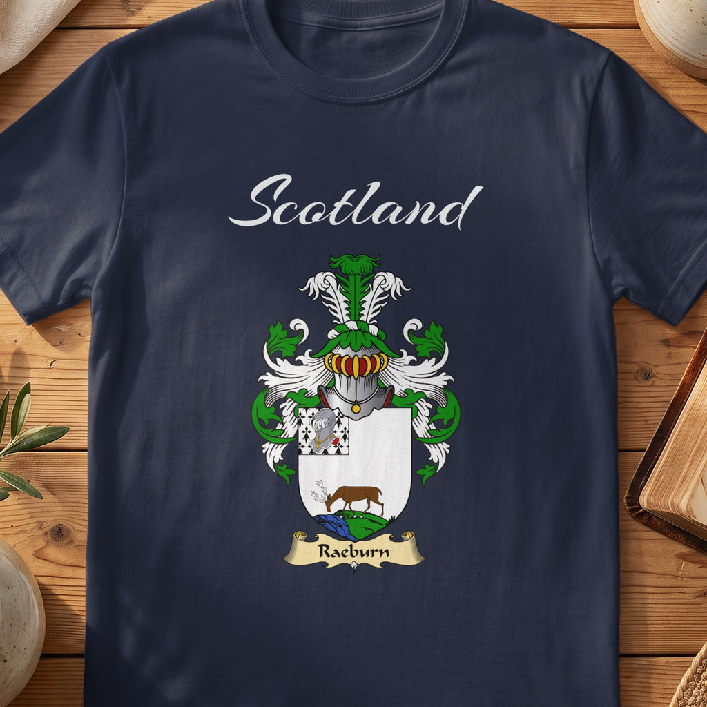 Raeburn Scottish family shield T-shirt in Navy