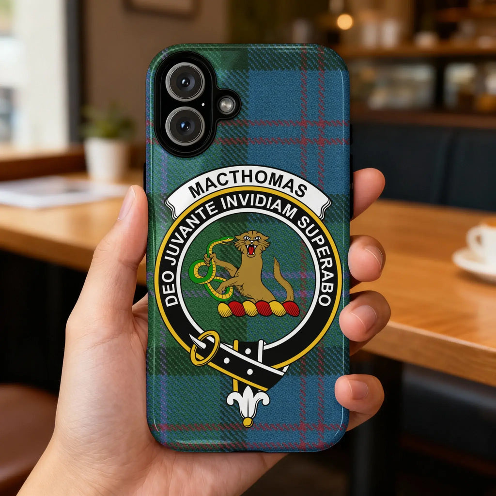 MacThomas Clan Tartan Crest Design Phone Case