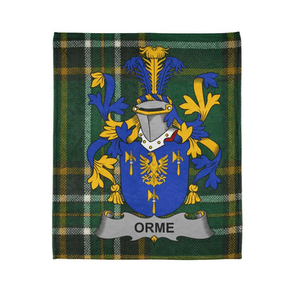 Orme Blue and Yellow Coat of Arms Plaid blanket product type