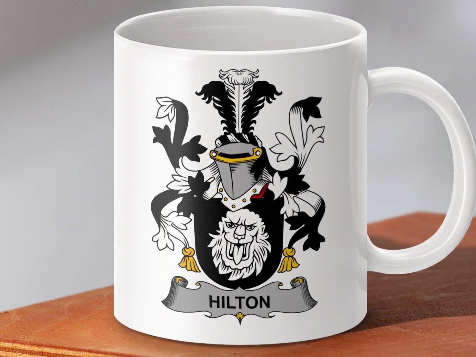 Hilton Irish Surname Family Crest Design Graphic Art Mug - Celtic Ancestry Gifts