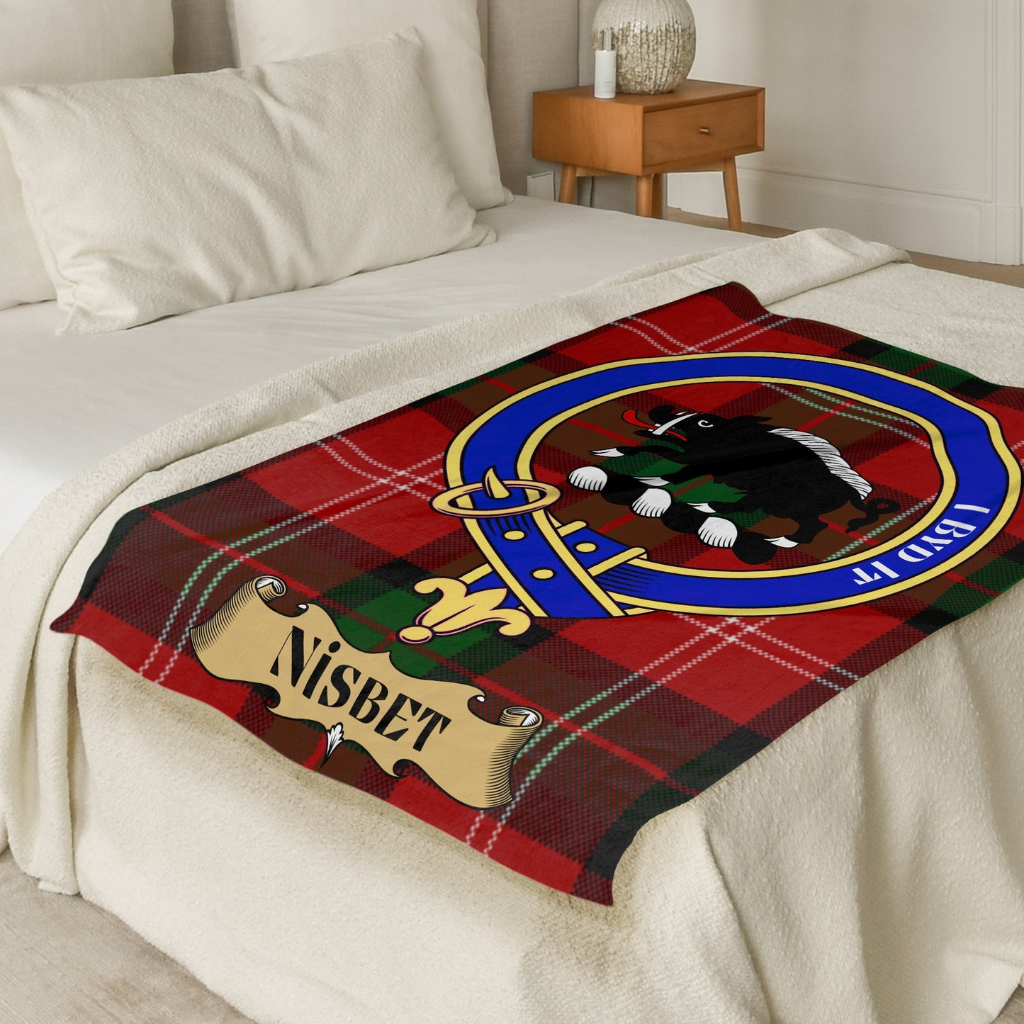 Scottish Clan Nisbet Tartan Throw Blanket - Living Stone Gifts