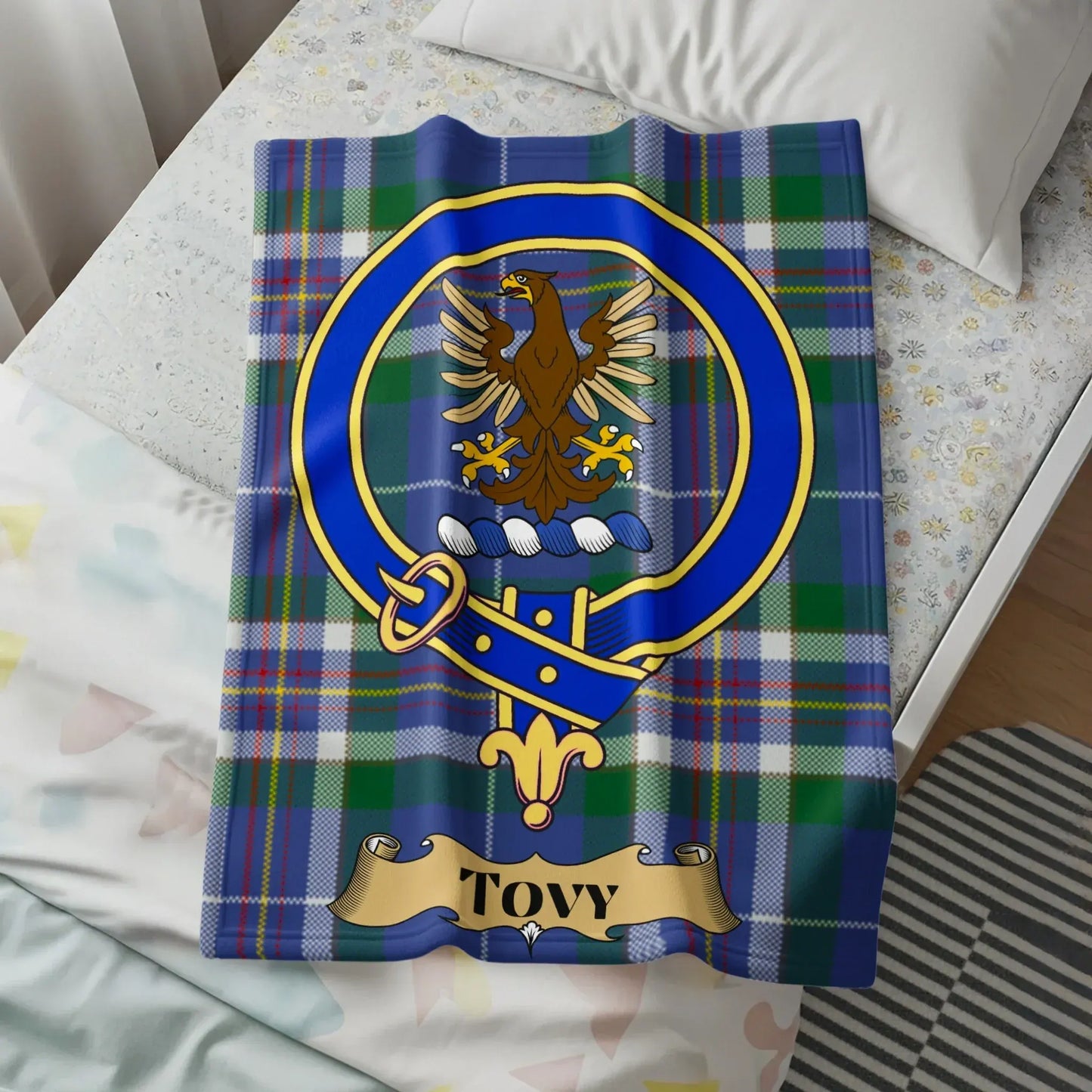 Tovy Blue and Green Plaid Blanket product type