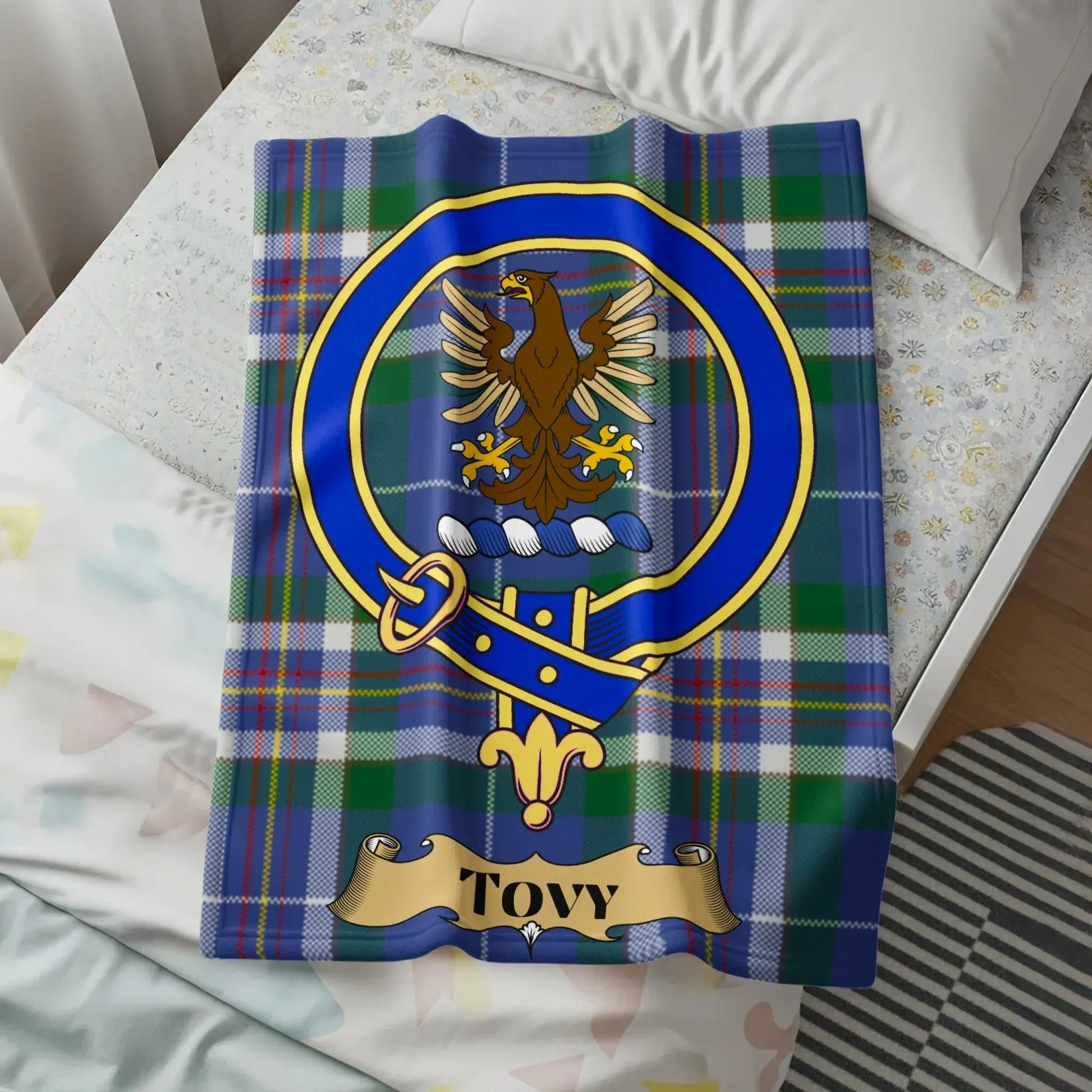 Tovy Blue and Green Plaid Blanket product type