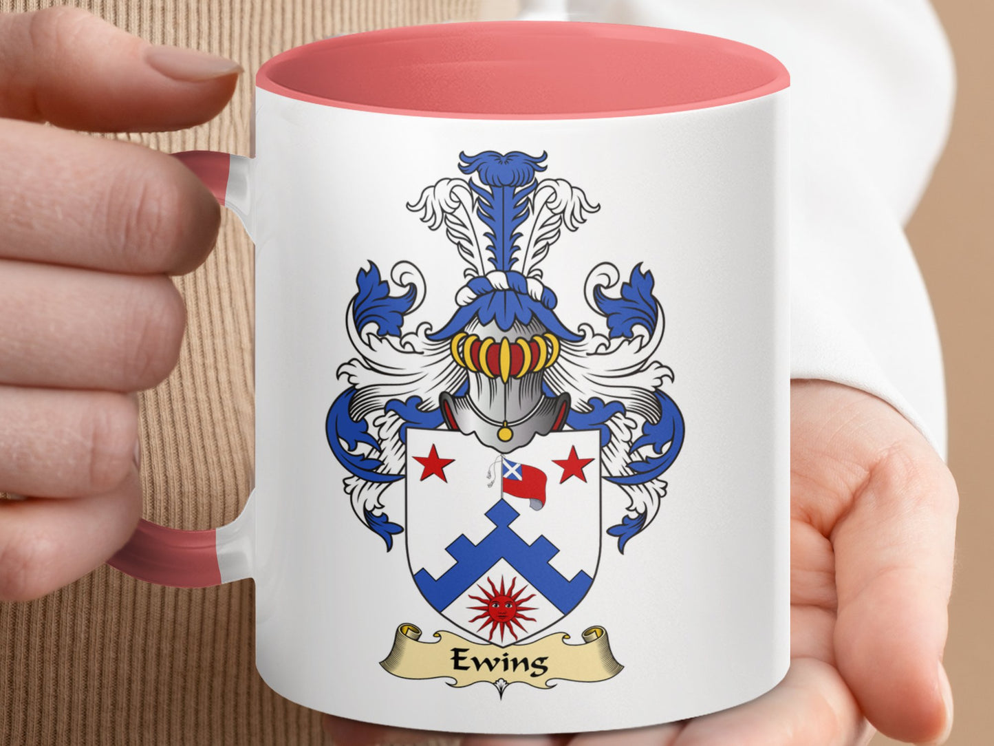 Clan Ewings Scottish Coat of Arms Accent Mug - Living Stone Gifts