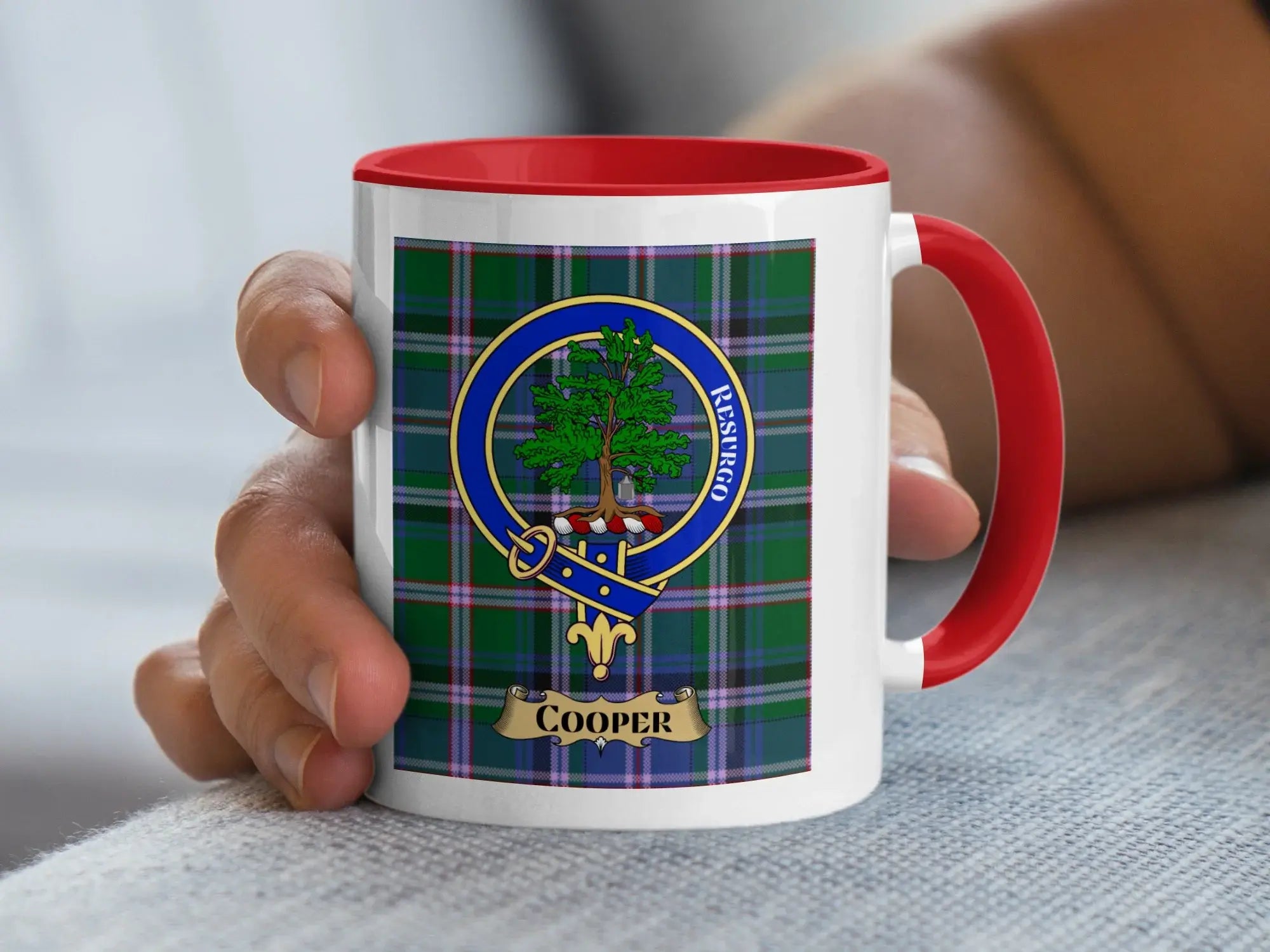Cooper family crest ceramic mug for everyday coffee and tea