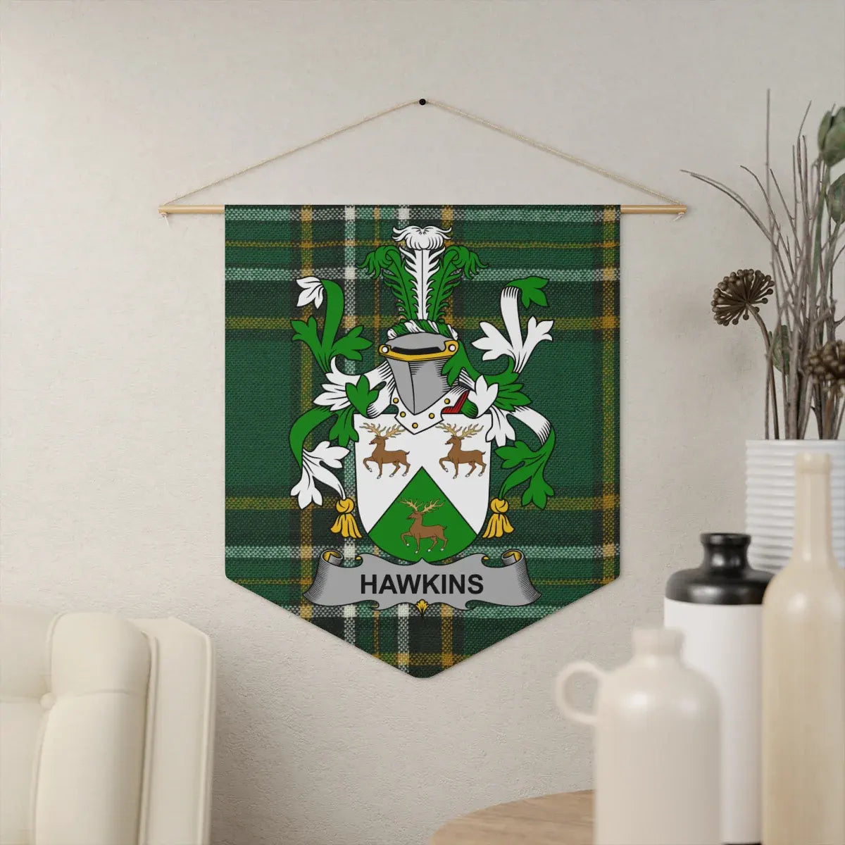 Custom Hawkins Coat of Arms Wall Hanging product