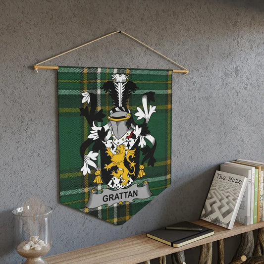 Grattan Clan Tartan and Family Crest Display Banner product