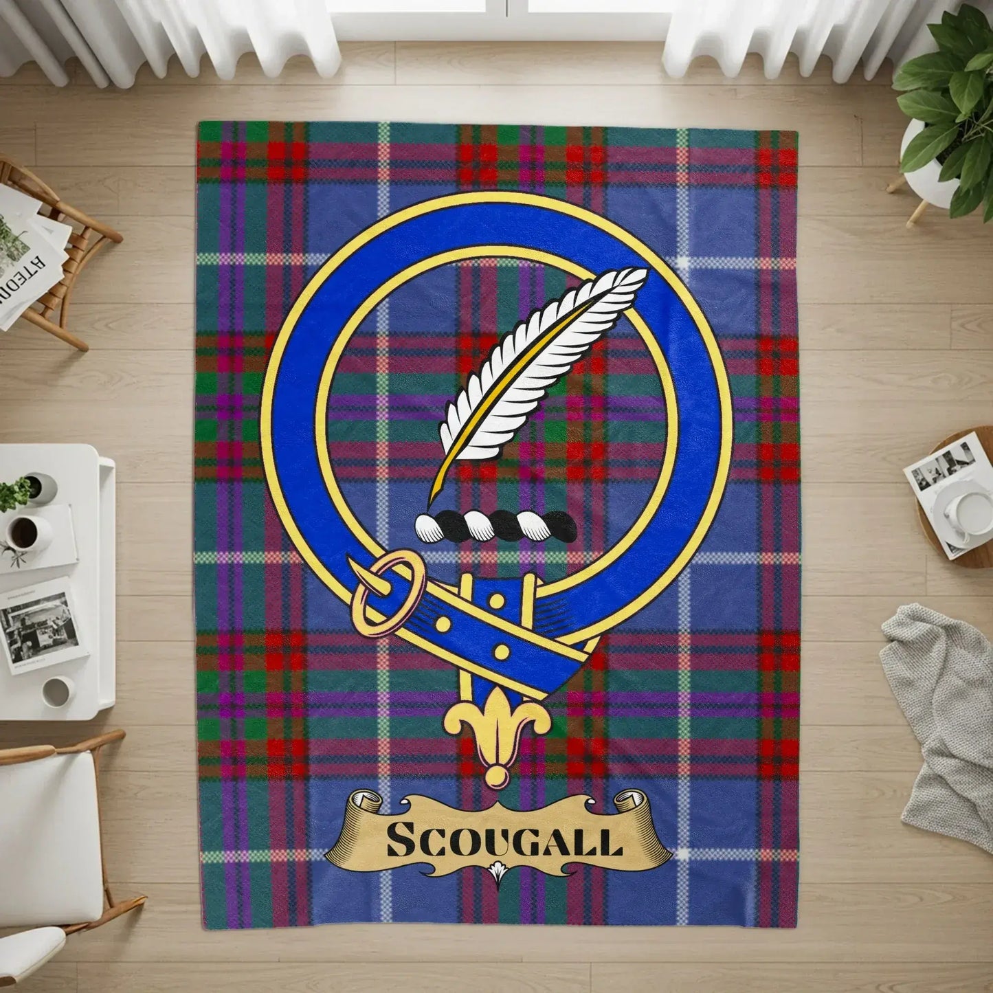 Scougall Tartan Plaid Crest Emblem Design Rug product type
