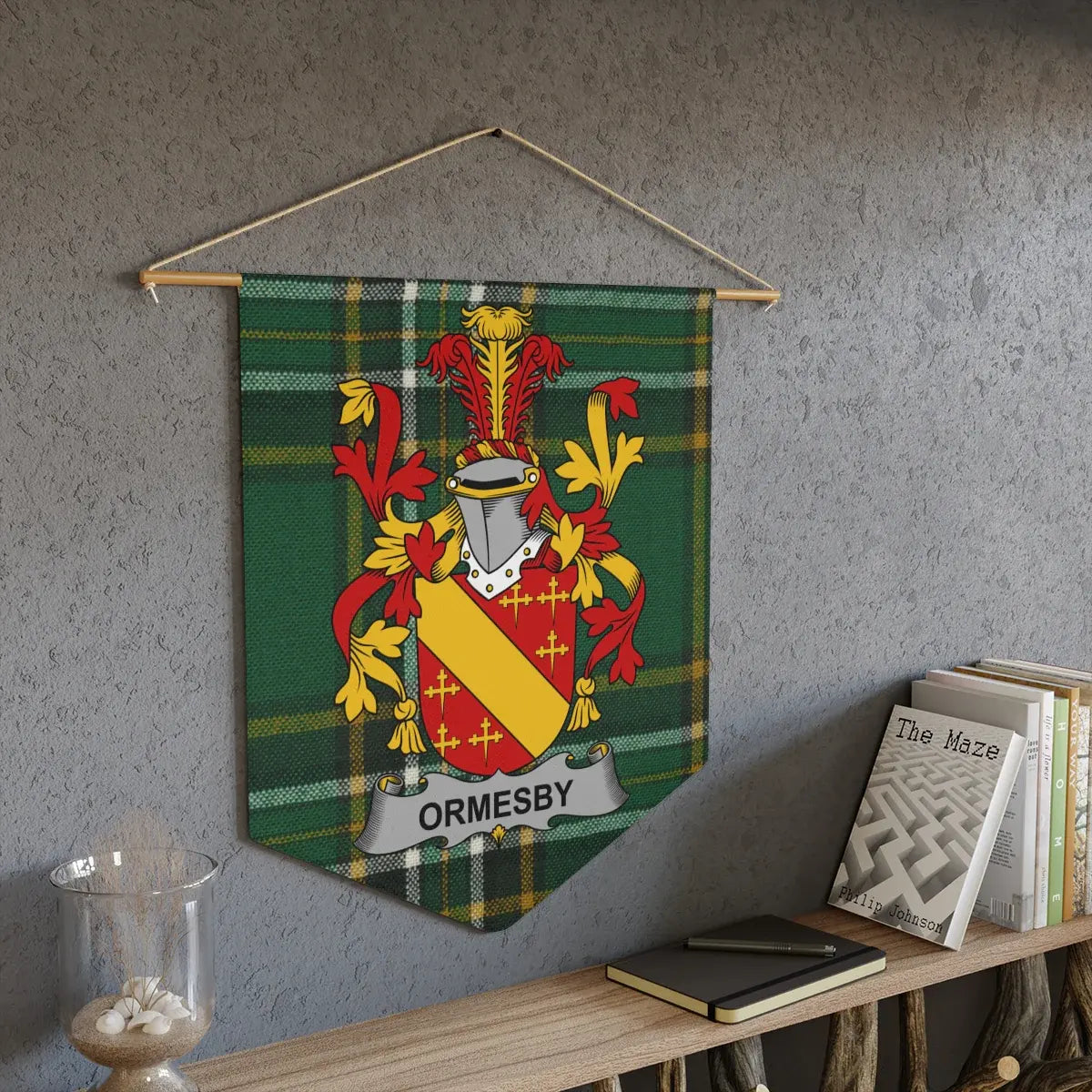 Ormesby Coat of Arms Green Tartan Wall Hanging product